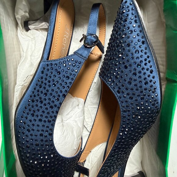J. Rene Women's Ferryanne Slingback Pump in Navy Blue Size 8.5 NEW - Picture 3 of 6